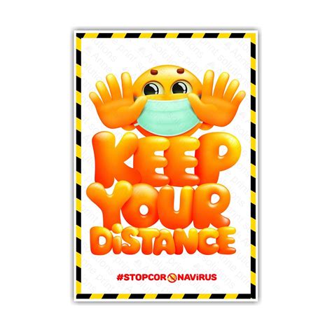 Anne Print Solutions® Coronavirus Keep Your Distance Poster (Without ...