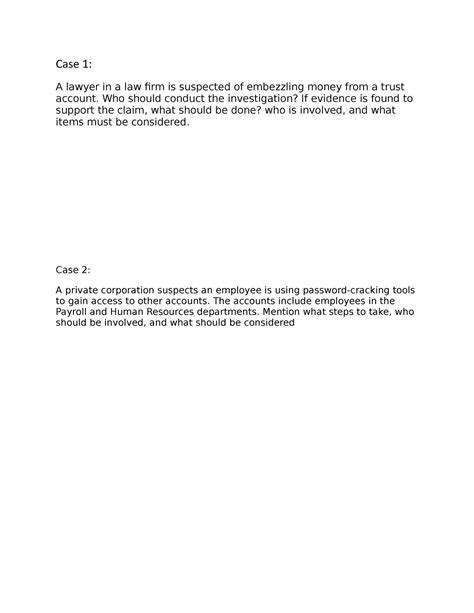 TYCS Cyber Forensics Viva - A lawyer in a law firm is suspected of ...