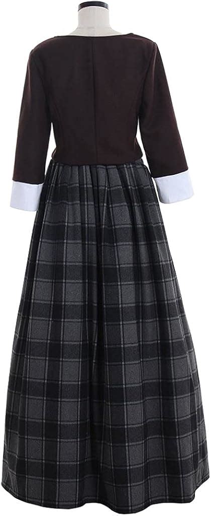 Buy Women's Scottish Highland Dress Claire Fraser Cosplay Costume Dress ...