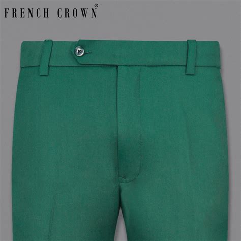 Stromboli Green Plain-Solid Regular Fit Terry Rayon Pant For Men