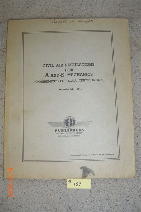 Civil Air Regulations for A and E Mechanics | eBay