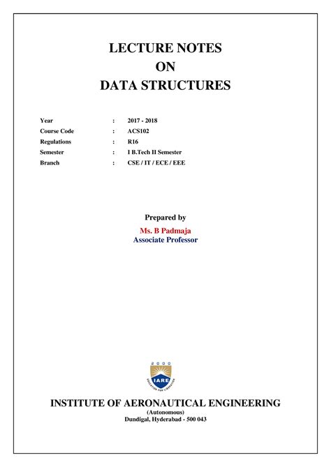 IARE DS Lecture Notes 2 - qerrferfe - LECTURE NOTES ON DATA STRUCTURES ...