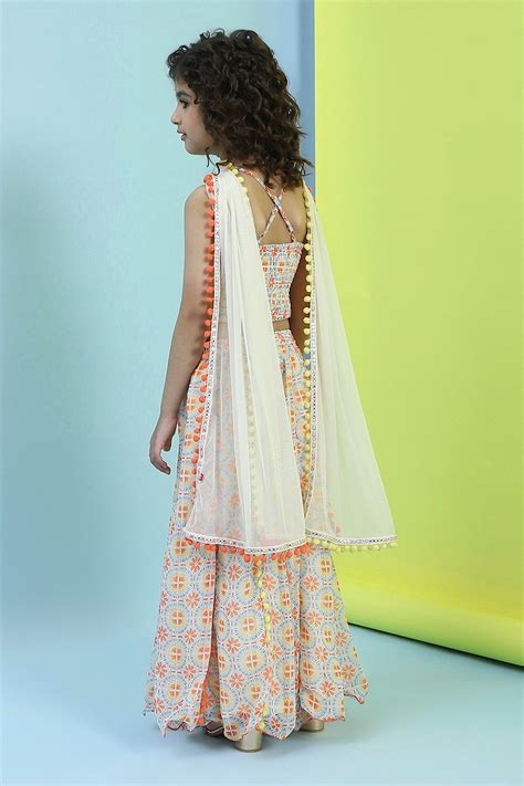 Buy Multi-Colored Printed Blouse & Palazzo Set Online at Biba India