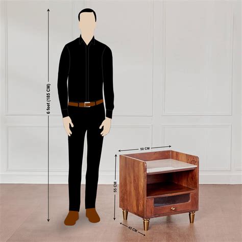 Buy Dastkari Mango Wood Bed Side Table with Drawer - Brown from Home ...