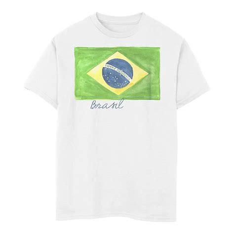 Boys 8-20 Brasil Watercolor Painted Flag Tee