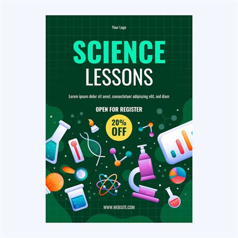 Design de folheto científico gradiente | Vetor Grátis