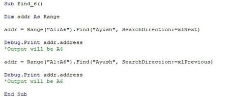 Image result for VBA Find Function