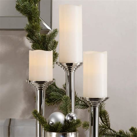 4x8 White Flameless Candles - Real Wax Pillar Candles, Flickering LED ...