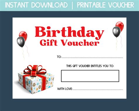 Birthday Gift Certificate Templates
