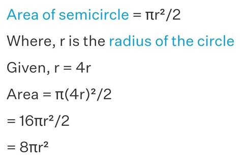 find the area of semicircle of radius 4r - Brainly.in