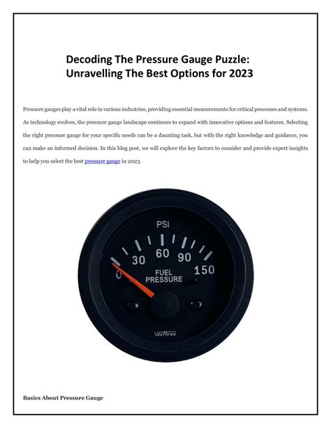 PPT - Decoding The Pressure Gauge Puzzle: Unravelling The Best Options ...
