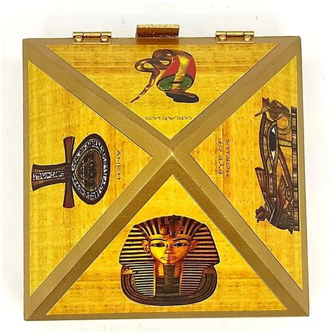 Wooden Vastu Pyramid Wish, Cash, Reiki Box with Egyptian Symbol ...