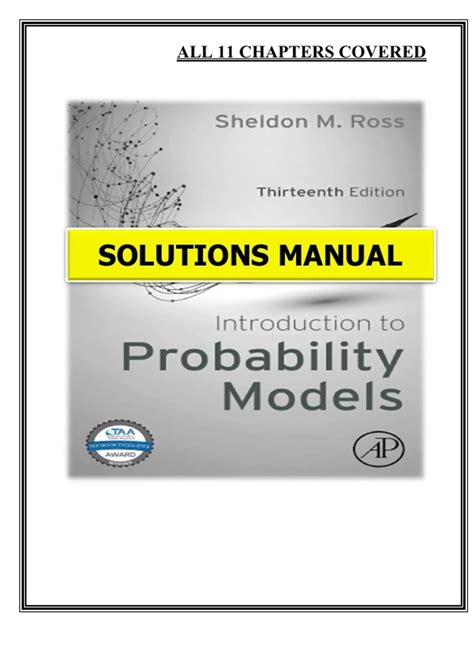 Introduction to Probability Models (Thirteenth Edition, 2019) – Ross – Solutions Manual (All 11 ...