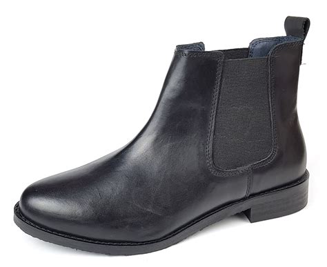 Frank James Aintree Leather Black Womens Chelsea Boots