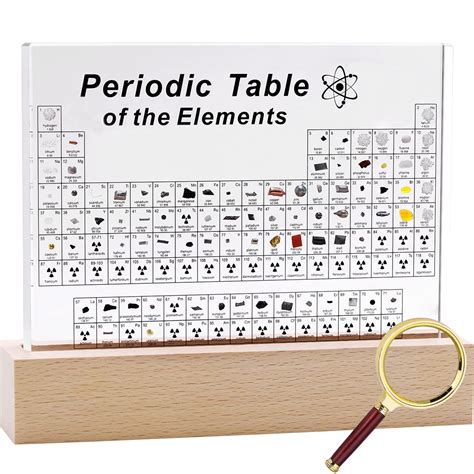 SETHVILL Periodic Table with 83 Real Elements Inside, Acrylic Periodic ...