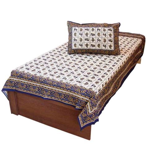 Buy Ethnic Arts 100% Cotton 116 TC Sanganeri Hand Block Print Single ...