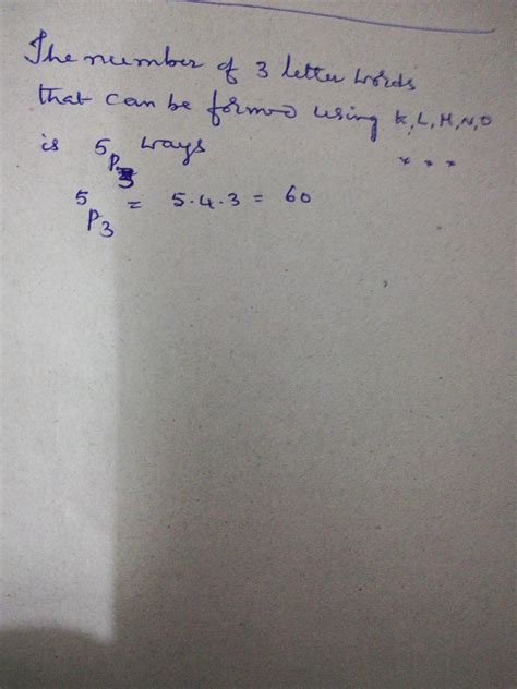 How many words can be formed with or without meaning by using three ...