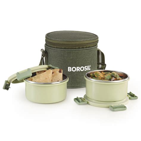Buy Borosil Glory Green Lunchbox Set of 2, Tall at Best Price Online in ...