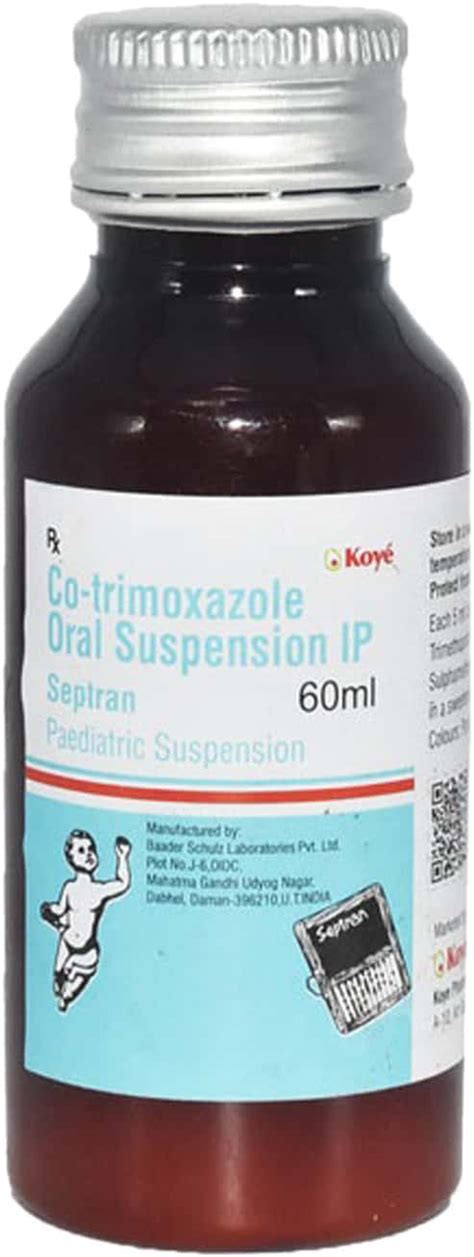 Buy Septran Bottle Of 60ml Paediatric Suspension Online & Save Up to 24 ...