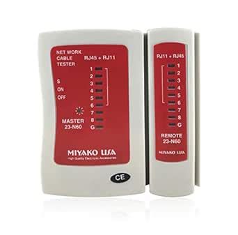 Miyako USA (23-N60) Network Cable Tester Test Tool Straight, Crossover ...