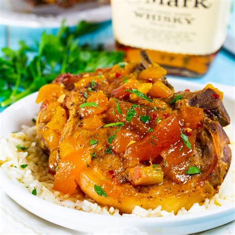 Slow Cooker Bourbon Peach Pork Chops - Spicy Southern Kitchen