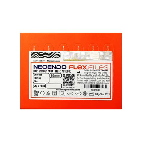 Neoendo Flex Files 19mm (coronal Flaring File) Endodontic Dental Rotar ...