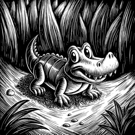 A drawing of a crocodile with an alligator on it | Premium AI-generated ...