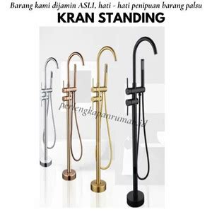 Jual Kran Bathtub Standing Black Hitam Keran Mixer Panas Dingin Lantai ...
