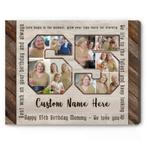 65th Birthday Photo Collage, Personalized Photo Gifts For 65th Birthday ...