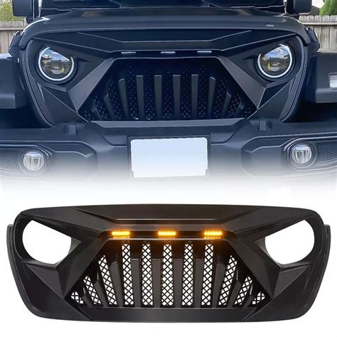 Matte Black Goliath Grille with LED Amber Lights for India | Ubuy
