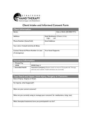 Fillable Online Consent form Client information Name Date of Birth Fax ...