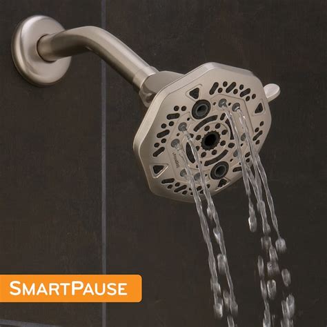 Oxygenics Rejuvenate Brushed Nickel 4-in Octagonal Dual/Combo Shower ...