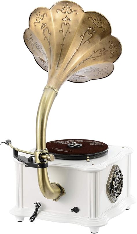 BANDC Vintage White Gramophone Phonograph Vinyl Record India | Ubuy