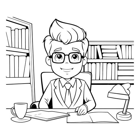 Black and White Business Cartoon Image 的图像结果