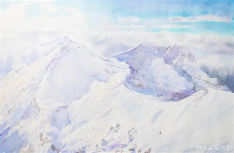 雪山风景画|纯艺术|绘画|常在水彩 - 原创作品 - 站酷 (ZCOOL)