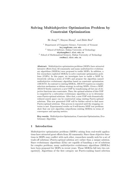 Image result for Properties of Constraint Method in Multi Objective Optimization
