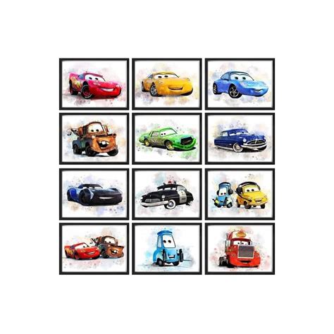 Buy Print A To Z Cars Movie Poster, Cars Watercolor Wall Decor Prints ...