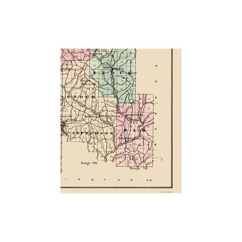 Historic County Map - Noble County Ohio - Wall 1876 - 23 x 27.49 - Vin ...