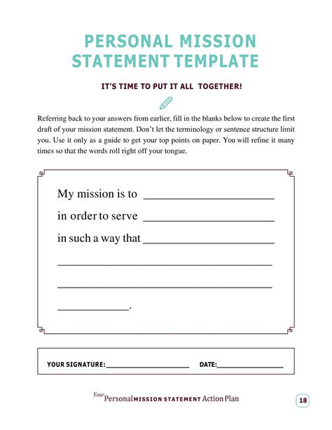 Personal Mission Statement Worksheet