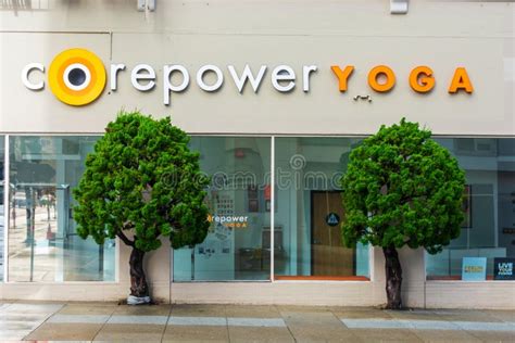 CorePower Yoga Sign at the Entrance Privately Held Chain Location of ...