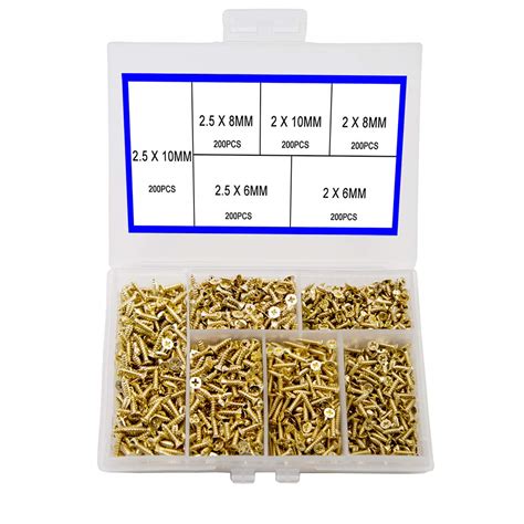 newlng 1200pcs Small Screws Phillips Flat Head Cross Self Tapping Tiny ...