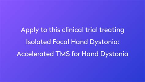 Accelerated TMS for Hand Dystonia Clinical Trial 2024 | Power