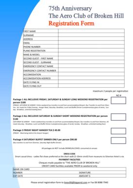 Fillable Online 75th Anniversary The Aero Club of Broken Hill ...