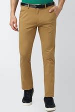 Buy Men Khaki Solid Super Slim Fit Chino Casual Trousers Online ...