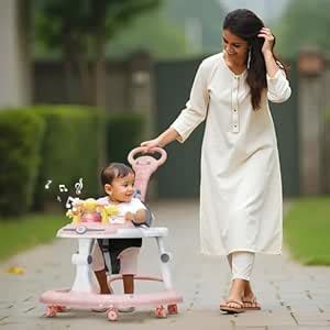 Buy Happy Bear Astro Baby Walker with Parent Handle | Height Adjustable ...