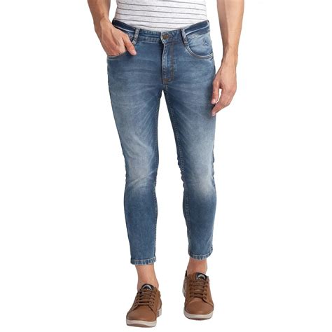 Men Grey Skinny Cropped Fit Plain Cotton Blend Jeans – MyRaymond