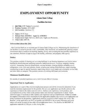 Fillable Online adams Adams application for employment forms fillable ...
