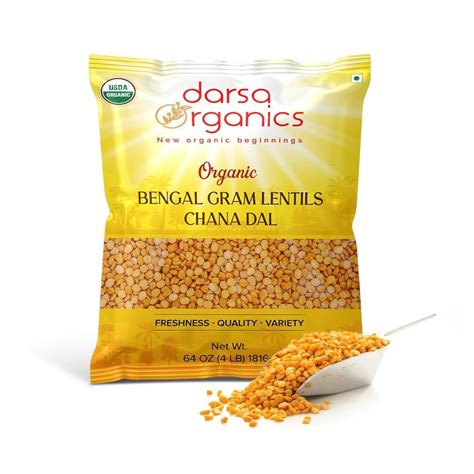 Amazon.com : Darsa Organics Chana Dal 4 lb - Premium Organic Bengal ...