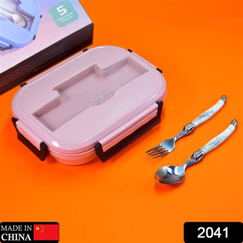 2041 Pink Lunch Box for Kids and adults, Stainless Steel Lunch Box wit ...