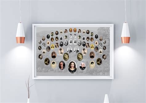 Buy Family Tree DIY Photo Chart 5 Generation Editable Downloadable ...